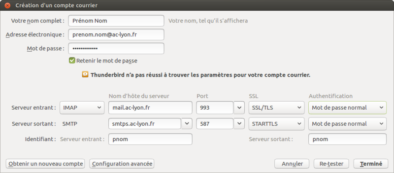 Serveurs académiques en mode IMAP